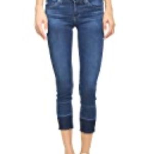 AG dark blue cigarette stilt crop jeans
